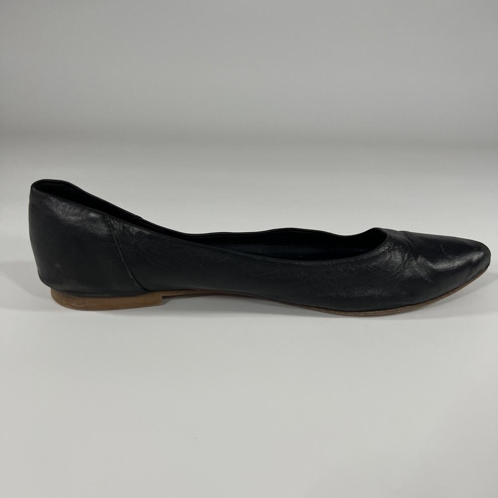 Coach and Four Flats Shoes Womens 9.5 Black Leather Slip On Pointed Toe - Picture 4 of 9